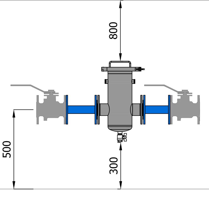 Nerezový filter mechanických nečistôt FDW 1.0 inštalácia vodorovná rozmery